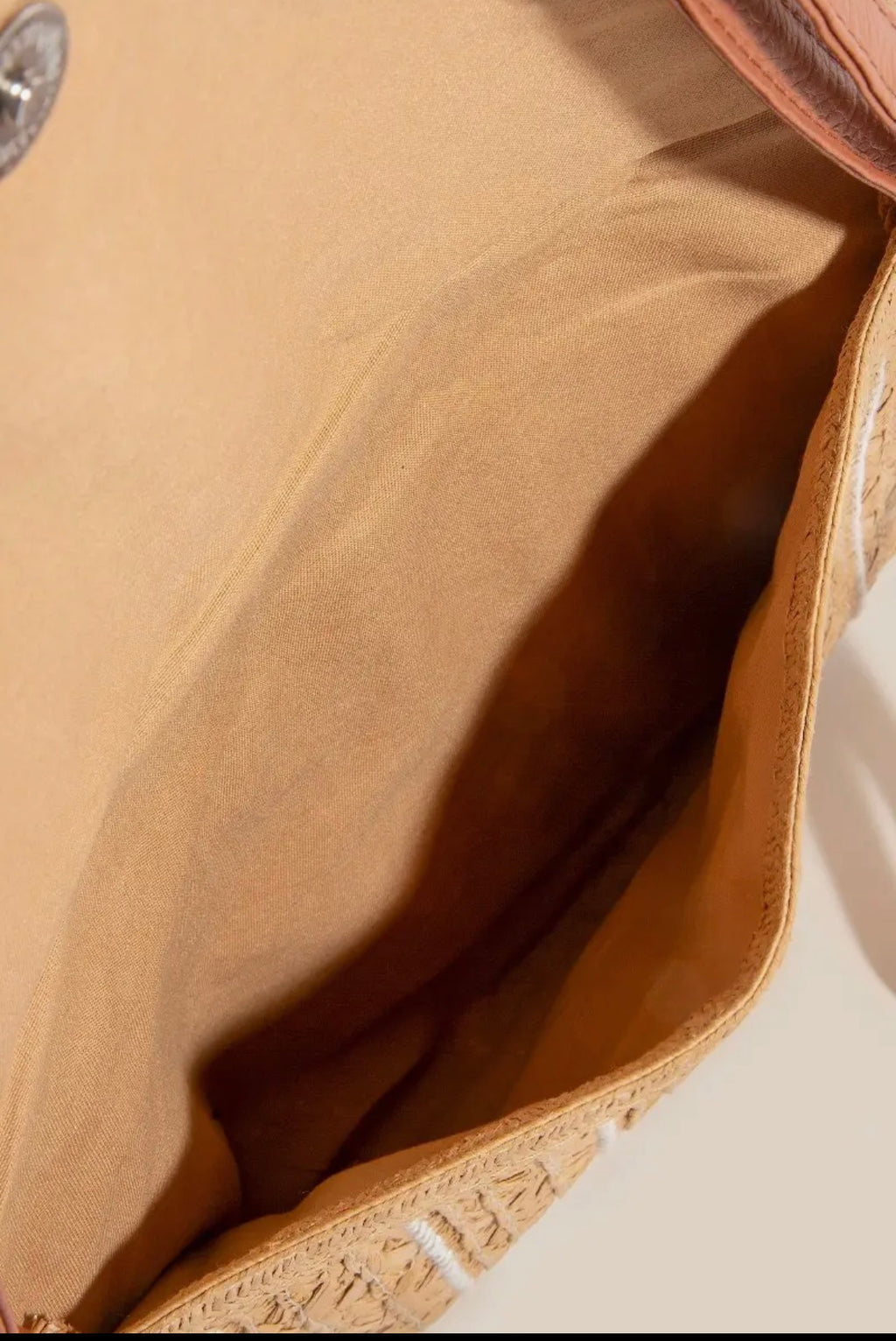 Stitched Straw Envelope Crossbody Bag