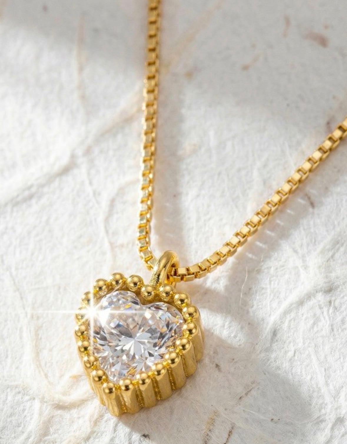Heart Bezel Crystal Pendant Necklace
